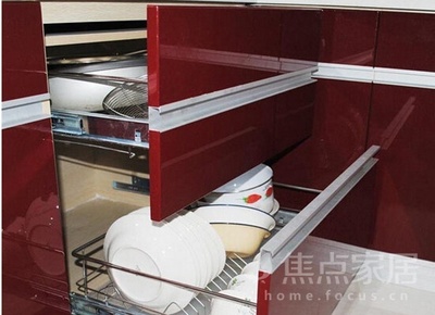 樱花橱柜拉篮怎么取出