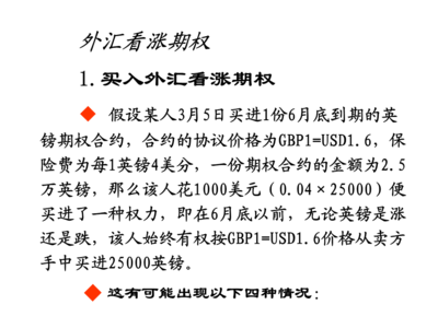 外汇期权案例