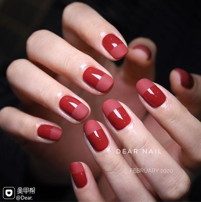 磨砂美甲红色