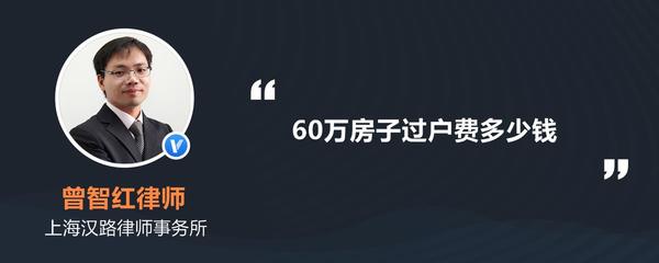 60万房子过户费多少钱