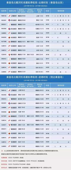 北戴河机场航班