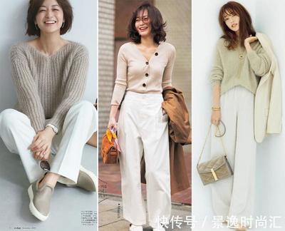 杏色针织开衫怎么搭配
