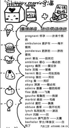怀孕英语单词