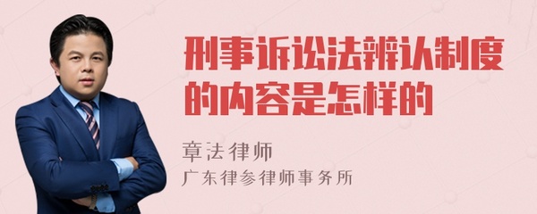 刑事诉讼法辨认