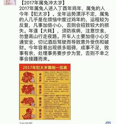 今年那几个生肖犯太岁