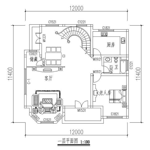 长方形自建房设计图
