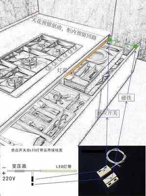 橱柜感应灯怎么接线