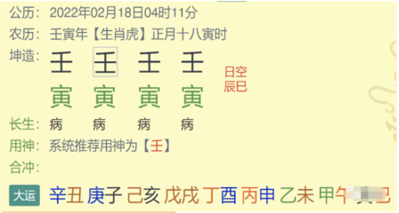 今天八字四柱
