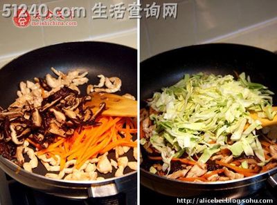 红萝卜和香菇白菜鸡肉