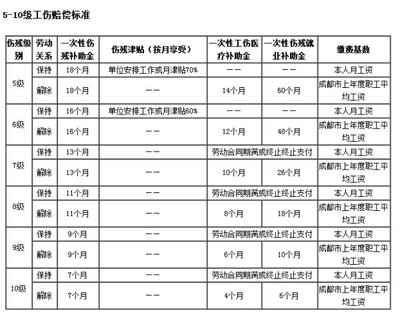 劳动伤残鉴定标准