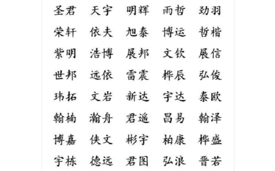 男孩起名字好听的字