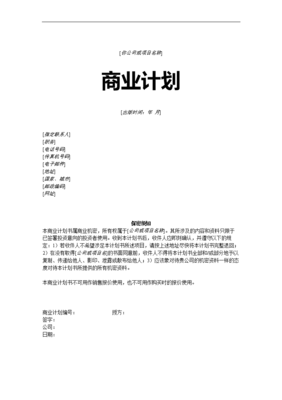 怎么写商业计划书