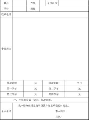 大学生贷款申请书
