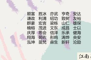 高雅霸气男孩名字