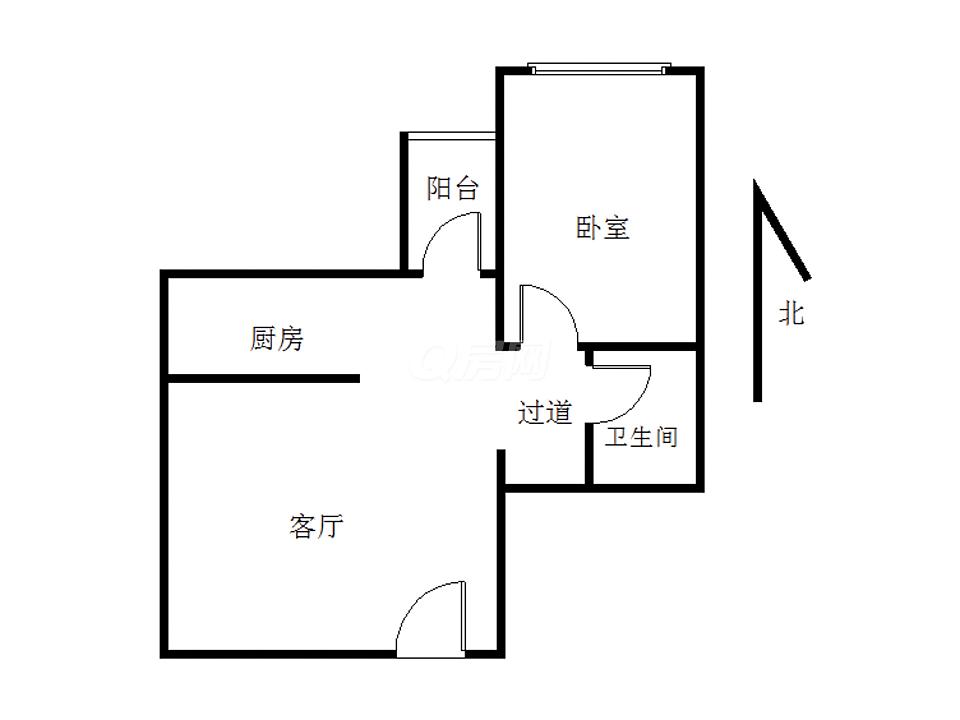 阳台为厨房的一室一厅装修