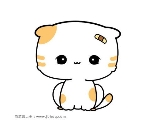 小猫简笔画彩色