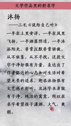 文学作品中好听的名字