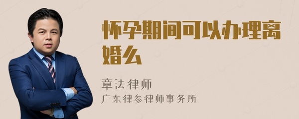 怀孕期间可以办理离婚吗