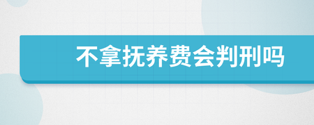 不拿抚养费会判刑吗