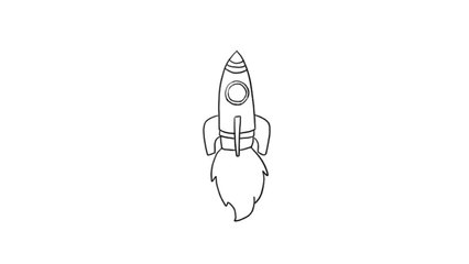 火箭简笔画画法图片