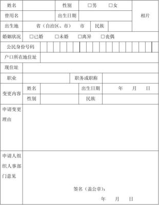 户口曾用名申请怎么写