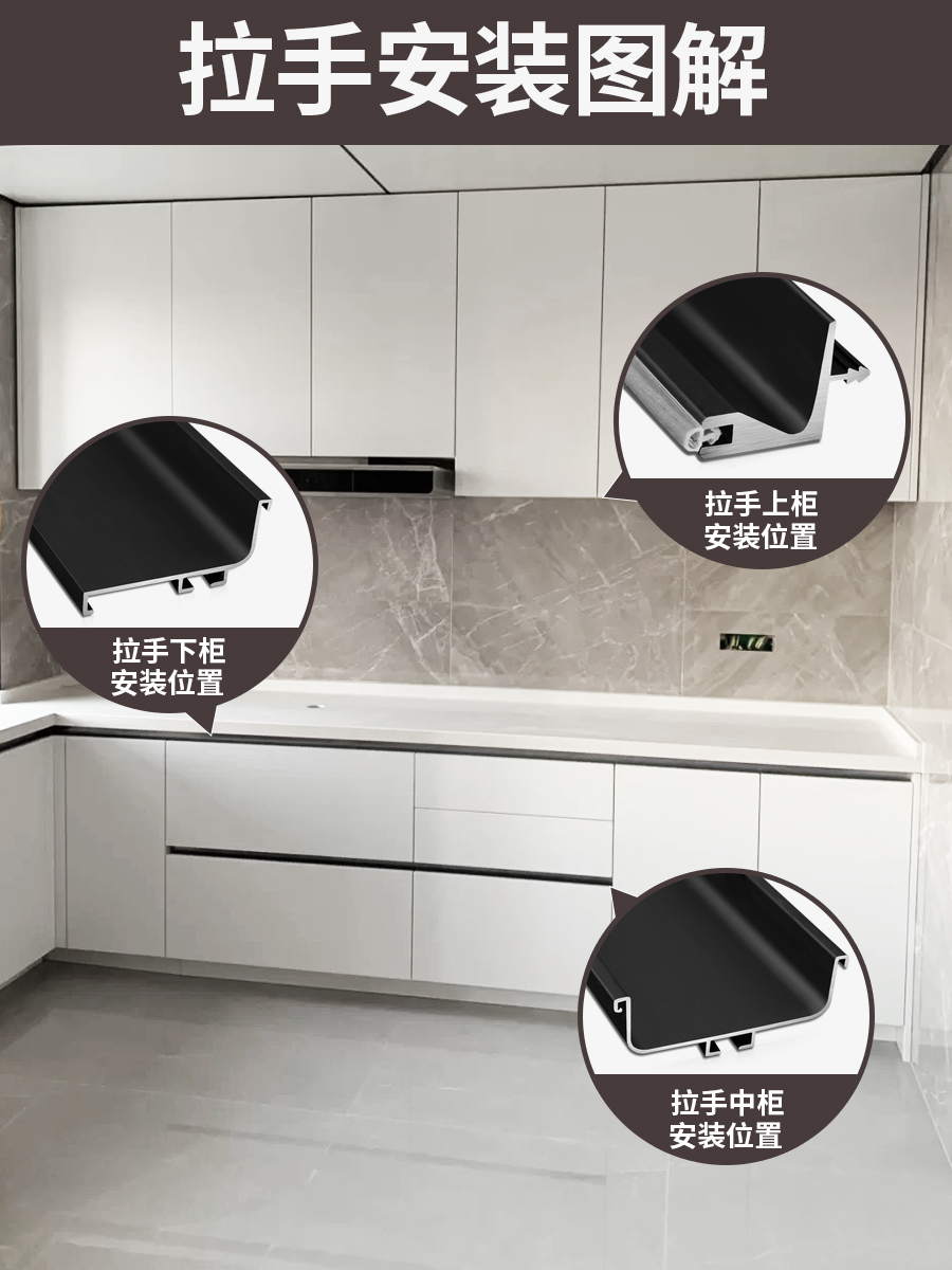橱柜拉手安装什么位置顺手