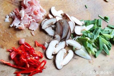青蒜香菇肉丝
