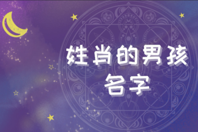姓肖男孩名字