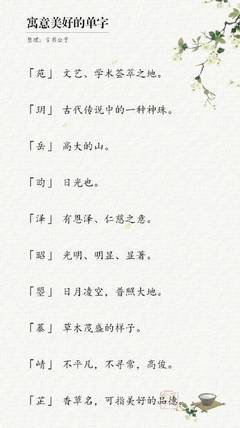 带有美好寓意的字