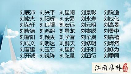 刘姓男宝宝起名