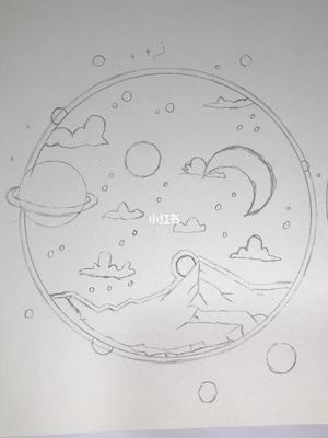 简笔画星空