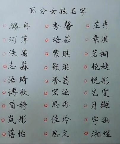 冯氏女孩起名大全