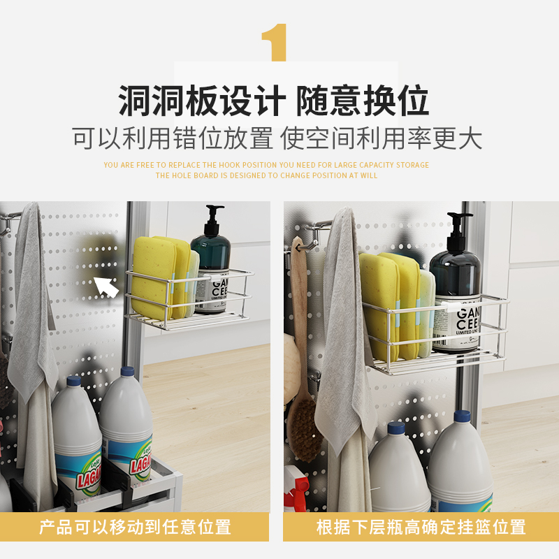 厨房橱柜调味品篮尺寸