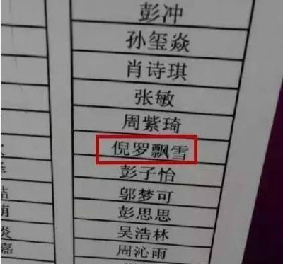 奇葩取名