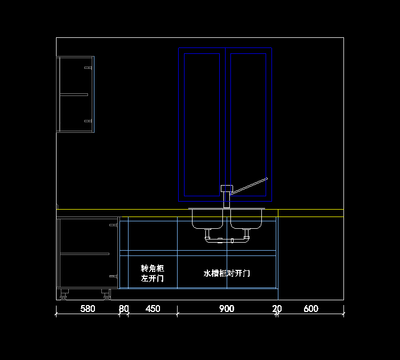 橱柜cad开门方式