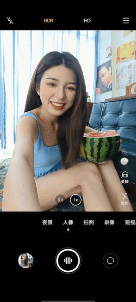 西瓜裙子拍照好看自拍