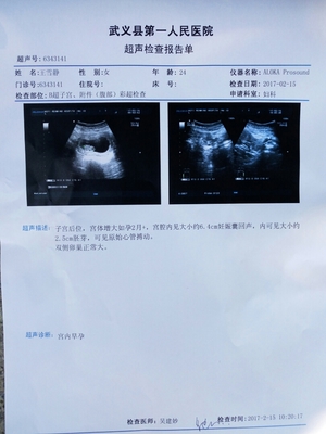 怀孕检测报告单