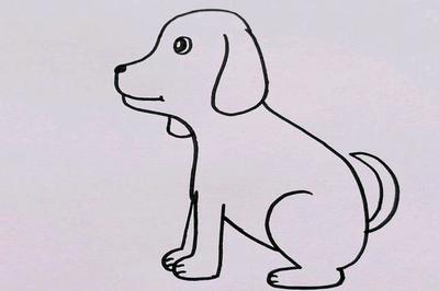 带颜色的狗狗彩色小狗简笔画画法