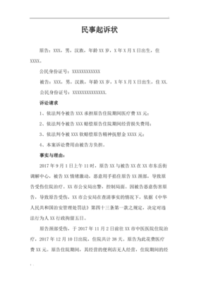 人身损害赔偿起诉书