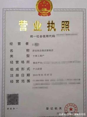 服装公司营业执照