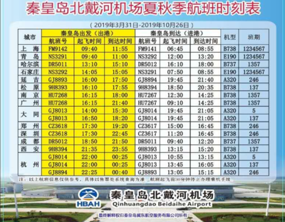 北戴河机场航班