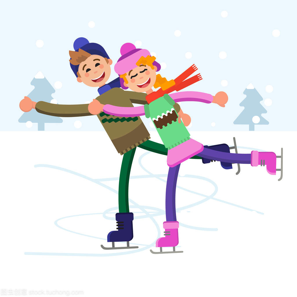 双人花样滑冰简笔画图片