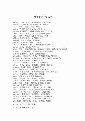 美国男生名字