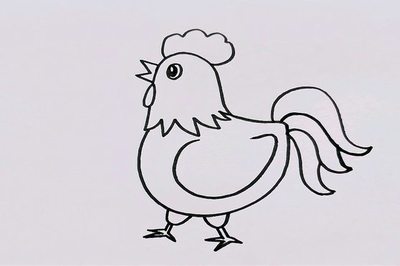 鸡简笔画法大全鸡妈妈和鸡宝宝简笔画 鸡的简笔画烤鸡的简笔