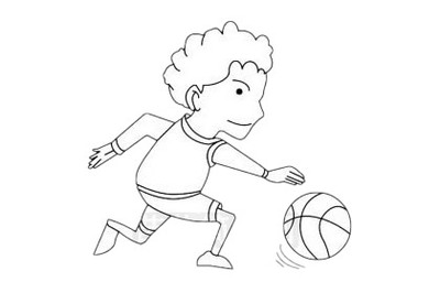 运动简笔画打篮球的小男孩儿简笔画儿童绘画打篮球简笔画打篮球