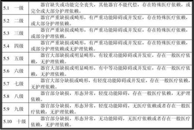 最新工伤等级鉴定标准