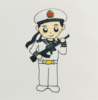 海军儿童简笔画图片