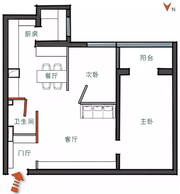 次卧带连厨房阳台