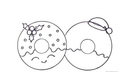 美味的甜甜圈食物简笔画图片 甜甜圈简笔画