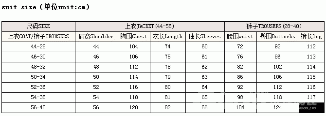 西装尺寸怎么选